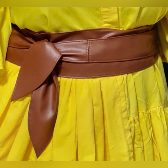 New Vegan Leather Smooth Coffee Wrap Corset Belt - Picture 7 of 16